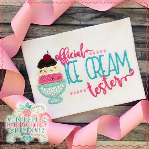 2387 Ice Cream Tester Applique Design