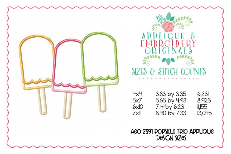 2391 Popsicle Trio Applique Design - Image 2