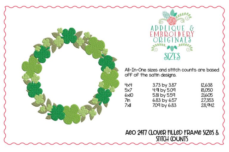 2417 Clover Filled Applique Design - Image 3
