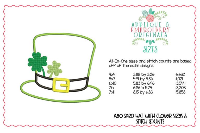 2420 Hat with Clover All-In-One Applique Design - Image 3