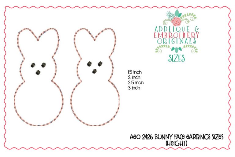 2426 Bunny Face Earrings In-The-Hoop Design - Image 4