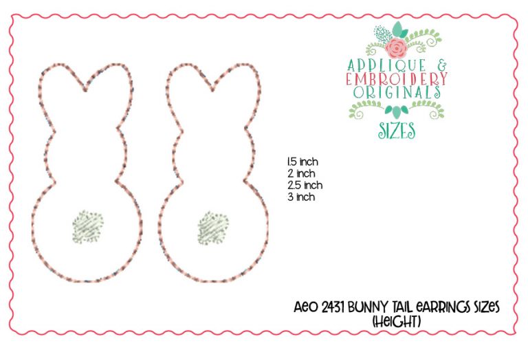 2431 Bunny Tail Earrings In-The-Hoop Design - Image 2