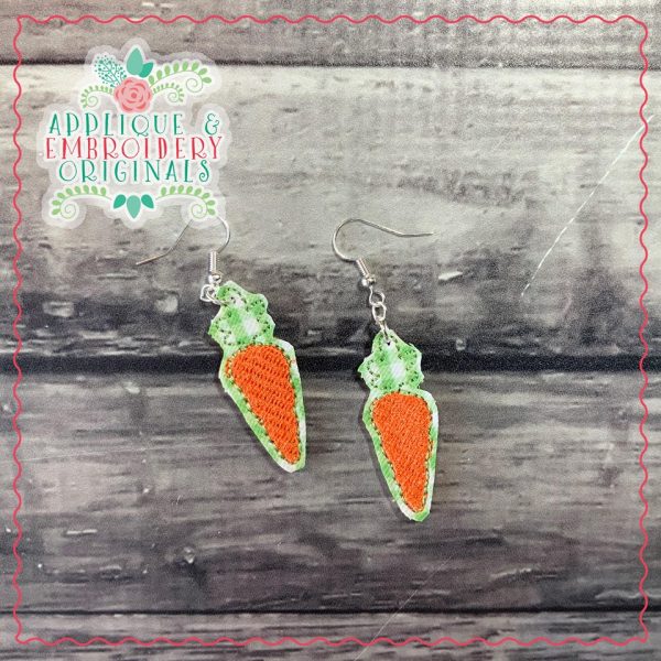 2432 Carrot 2 Earrings In-The-Hoop Design - Image 2