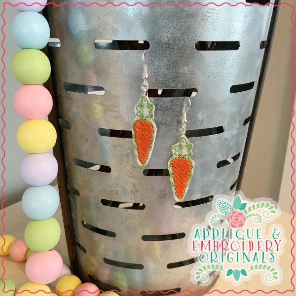 2432 Carrot 2 Earrings In-The-Hoop Design - Image 3