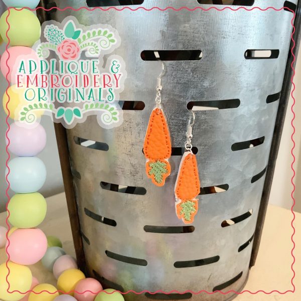 2433 Carrot Earrings In-The-Hoop Design - Image 2