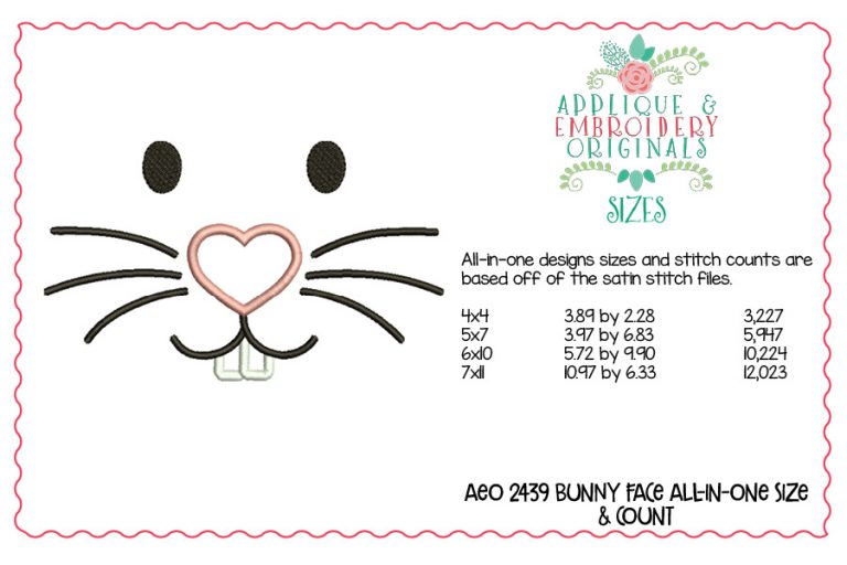 2439 Bunny Face All-In-One Applique Design - Image 4