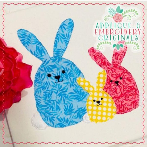 2440 Bunny Trio All-In-One Applique Design - Image 3