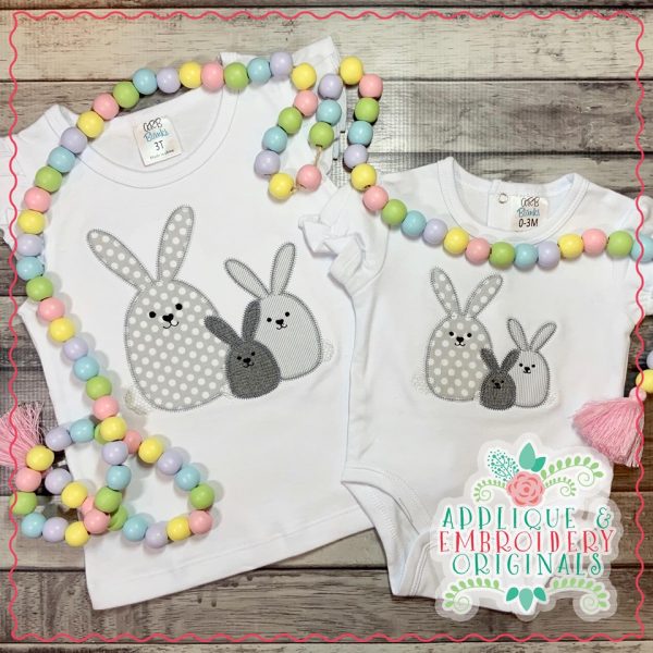 2440 Bunny Trio All-In-One Applique Design - Image 4