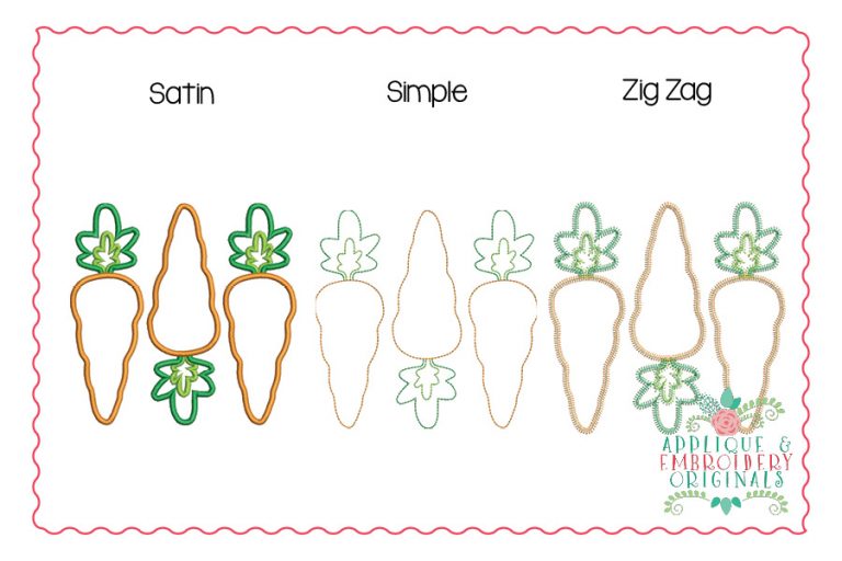 2443 Carrot Trio All-In-One Applique Design - Image 2
