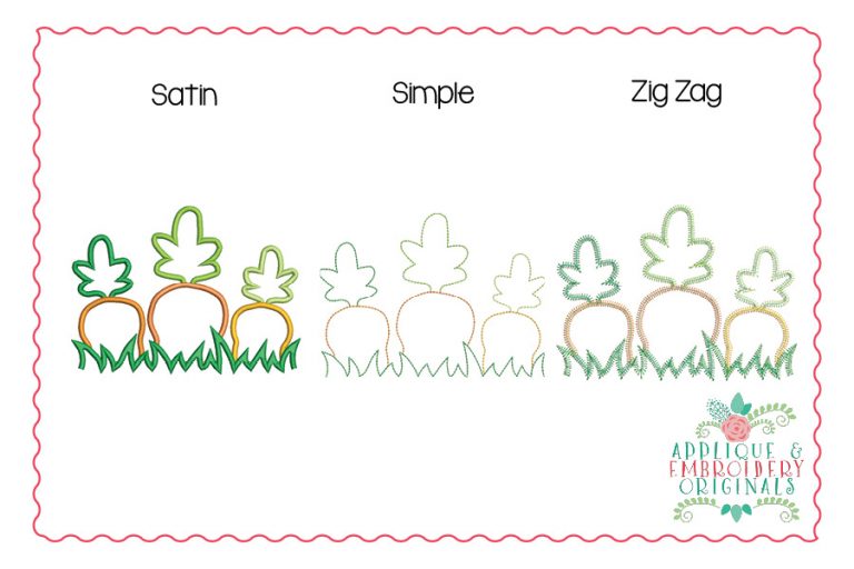 2444 Carrots in Grass All-In-One Applique Design - Image 2