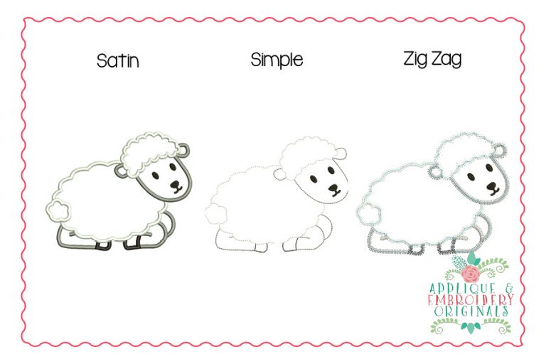 2445 Lamb Laying All-In-One Applique Design - Image 2