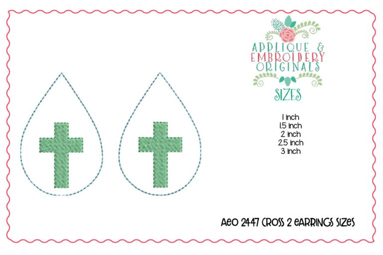 2454 Cross SET Earrings In-The-Hoop Design - Image 8