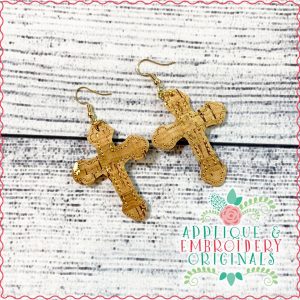 2450 Cross 4 Earrings In-The-Hoop Design