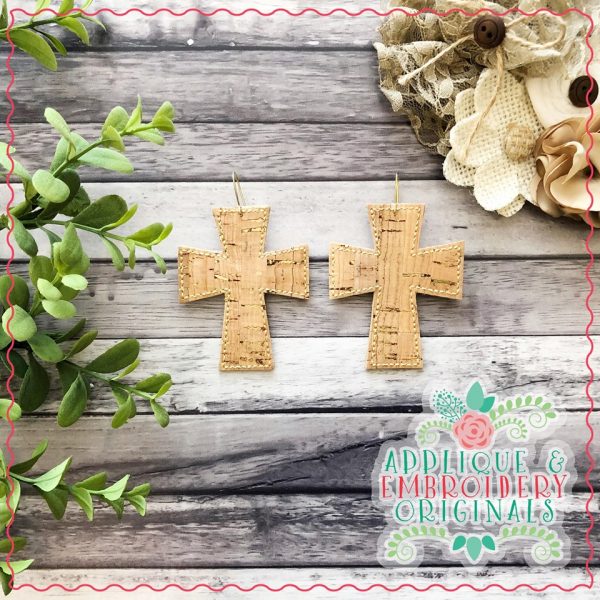 2451 Cross 6 Earrings In-The-Hoop Design - Image 2