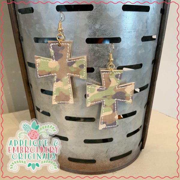 2451 Cross 6 Earrings In-The-Hoop Design - Image 3