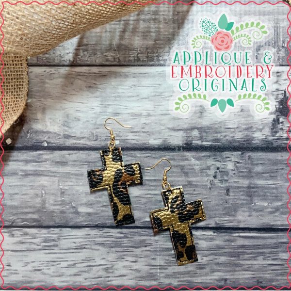 2453 Cross 7 Earrings In-The-Hoop Design - Image 2