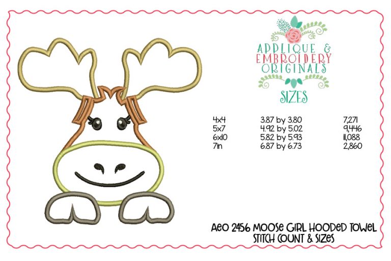 2456 Moose Girl Hooded Towel Design - Image 2