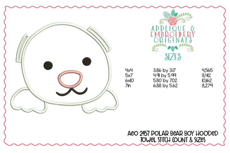 2457 Polar Bear Boy Hooded Towel Design - Image 2