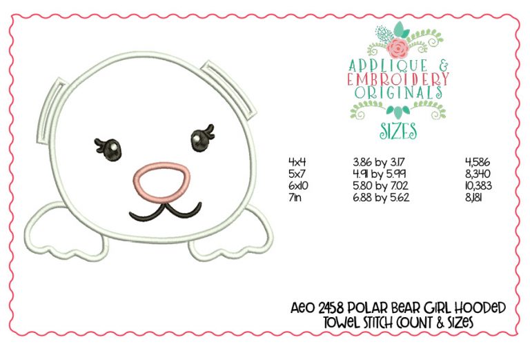 2458 Polar Bear Girl Hooded Towel Design - Image 2