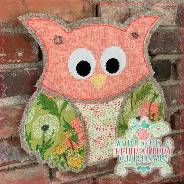2459 Owl Door Hanger In-The-Hoop Design - Image 2