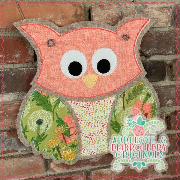 2459 Owl Door Hanger In-The-Hoop Design - Image 3