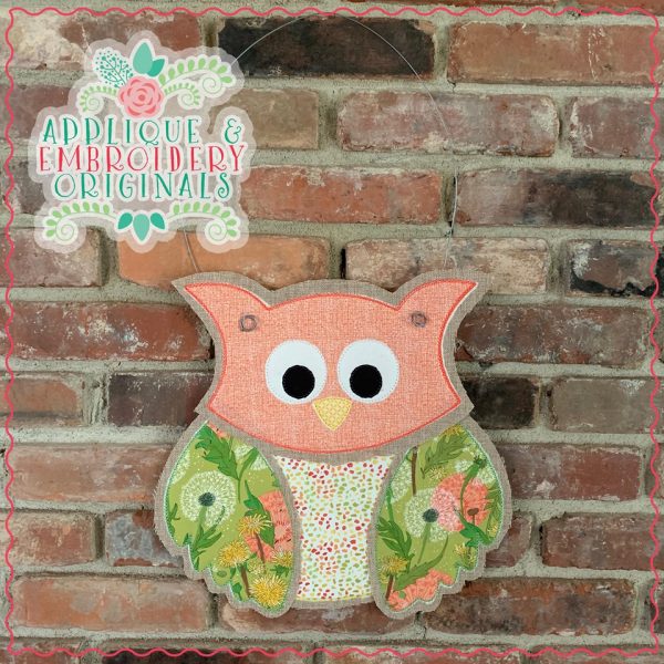 2459 Owl Door Hanger In-The-Hoop Design - Image 4