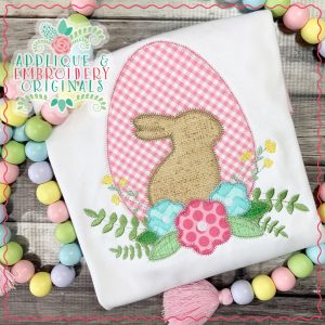 2460 Bunny Floral Egg All-In-One Applique Design