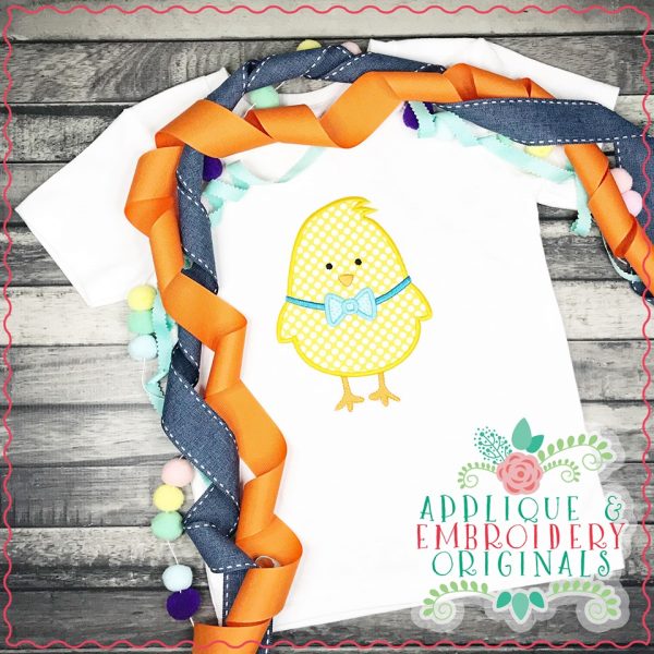 2461 Chick Boy with Tie All-In-One Applique Design - Image 2