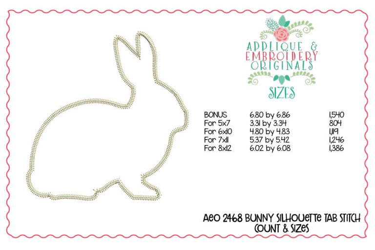 2468 Bunny Silhouette Tab Interchangeable Tab Design - Image 5