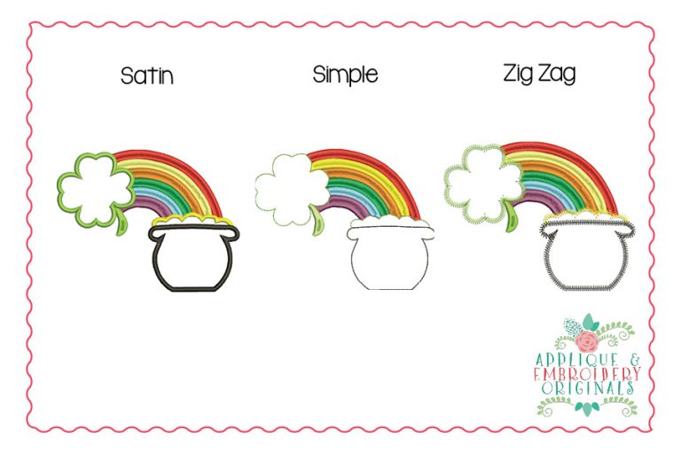2423 Pot of Gold Rainbow All-In-One Applique Design - Image 2