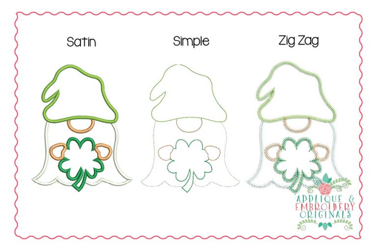 2419 Gnome with Clover All-In-One Applique Design - Image 2