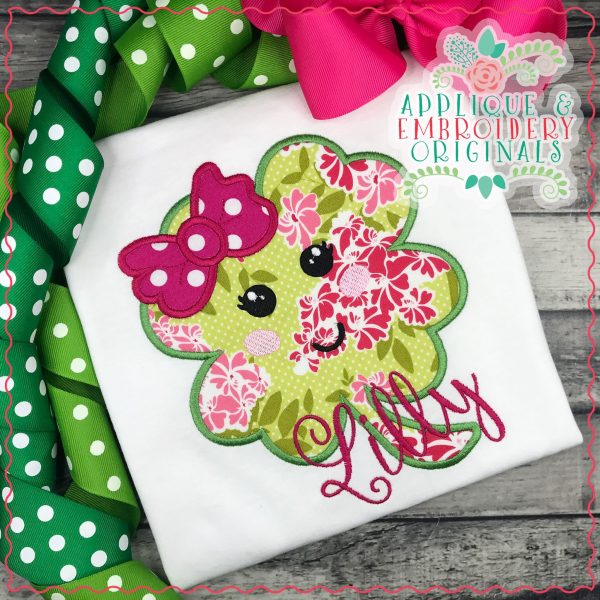 2418 Clover Face Bow All-In-One Applique Design - Image 3