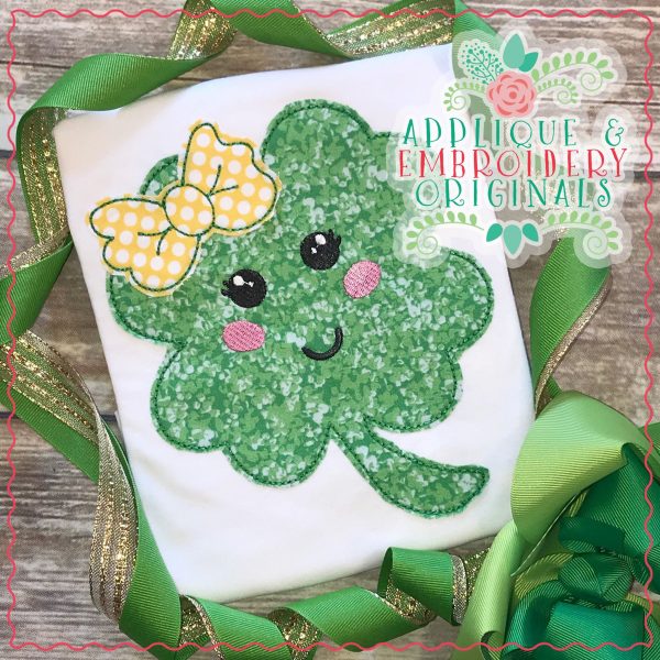 2418 Clover Face Bow All-In-One Applique Design - Image 4