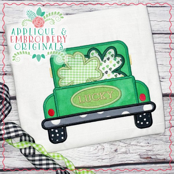 2422 Lucky Truck with Clover All-In-One Applique Design - Image 4