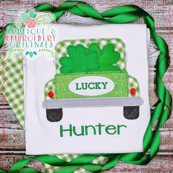 2422 Lucky Truck with Clover All-In-One Applique Design - Image 3