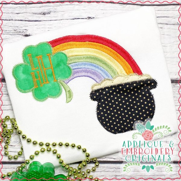 2423 Pot of Gold Rainbow All-In-One Applique Design - Image 5