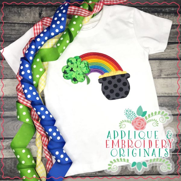 2423 Pot of Gold Rainbow All-In-One Applique Design - Image 4