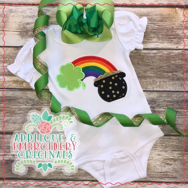 2423 Pot of Gold Rainbow All-In-One Applique Design - Image 3