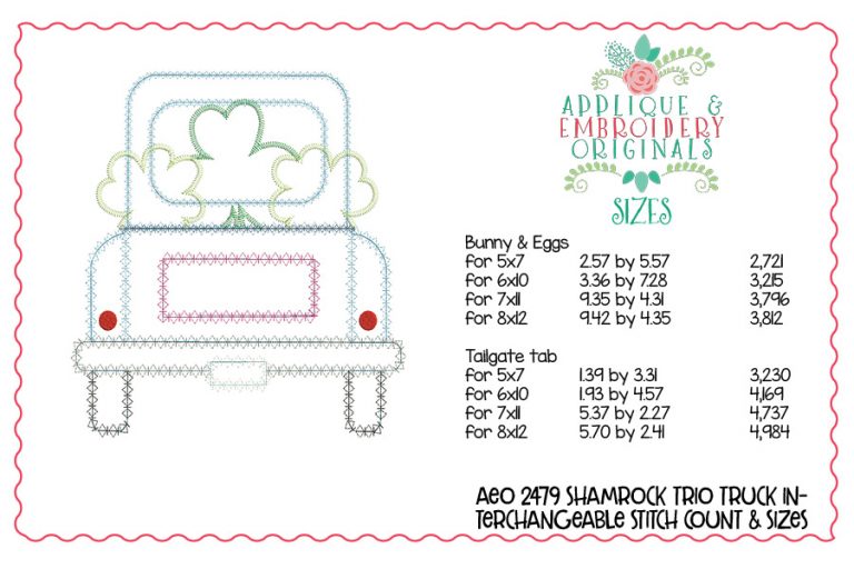 2479 St. Patrick's Shamrock Trio Interchangeable Design for Truck - Image 3