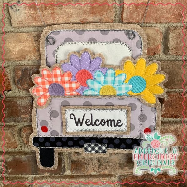 2483 Truck with Flower Tab & 7 Holiday SET Interchangeable Door Hanger Design - Image 2