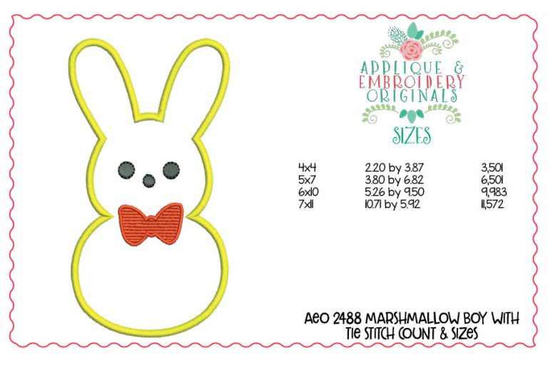 2488 Marshmallow Boy with Tie Applique Design - Image 3