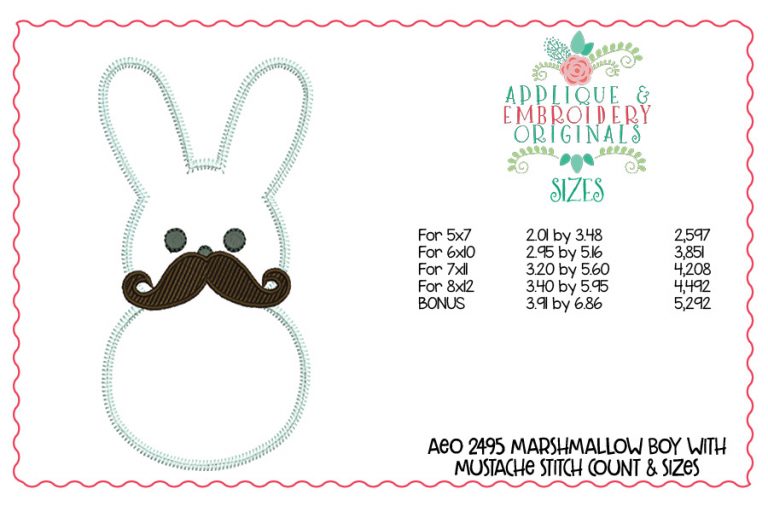 2495 Marshmallow Boy with Mustache Tab Interchangeable Tab Design - Image 4