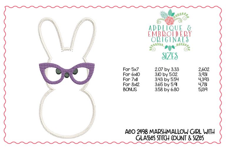 2498 Marshmallow Girl with Glasses Tab Interchangeable Tab Design - Image 4