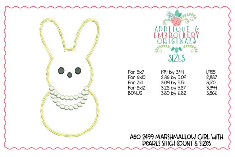 2499 Marshmallow Girl with Pearls Tab Interchangeable Tab Design - Image 4