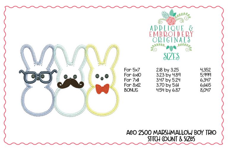 2500 Marshmallow Bunny Boy Trio Tab Interchangeable Tab Design - Image 3