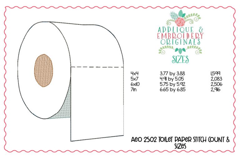 2502 Toilet Paper Applique Design - Image 2