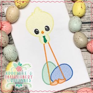 2505 Long Legged Chick Sketch Embroidery Design
