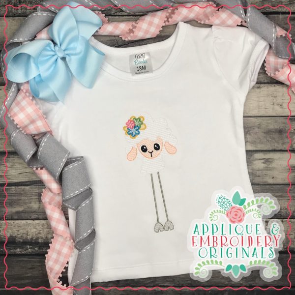 2508 Long Legged Sheep Flower Sketch Embroidery Design - Image 2