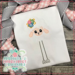 2508 Long Legged Sheep Flower Sketch Embroidery Design