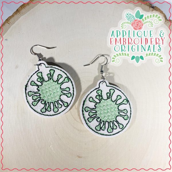 2511 Virus Earrings In-The-Hoop Design - Image 4